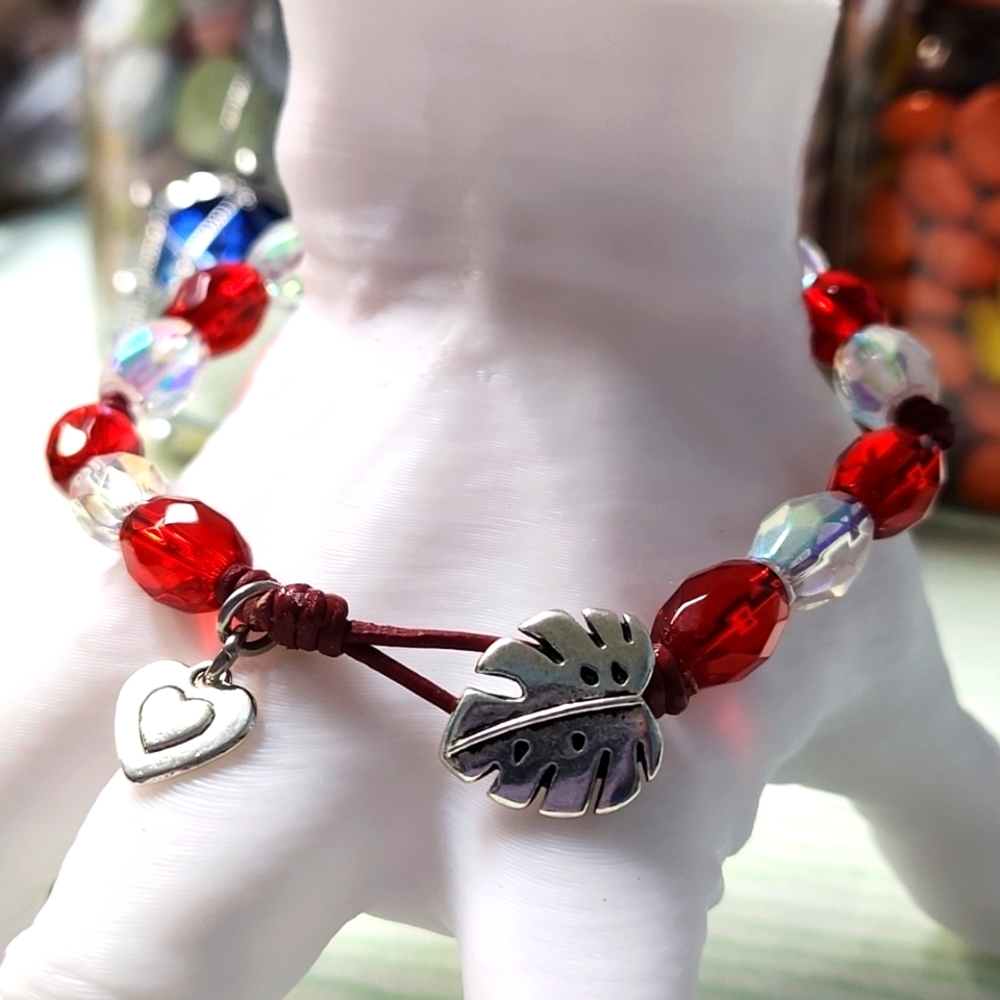 Genuine Leather Button Bracelet!